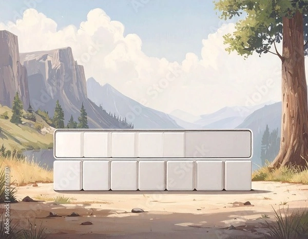 Obraz Modern keyboard on a scenic mountain path