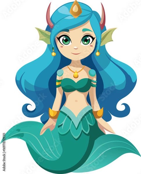 Obraz Fantasy Ocean Girl Vector Art Design