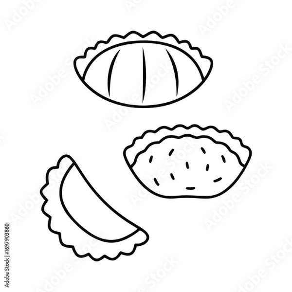 Fototapeta Crispy Snack Line Art Vector Design