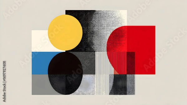 Fototapeta Geometric Abstraction: Bold Colors and Textures in Modern Composition.
