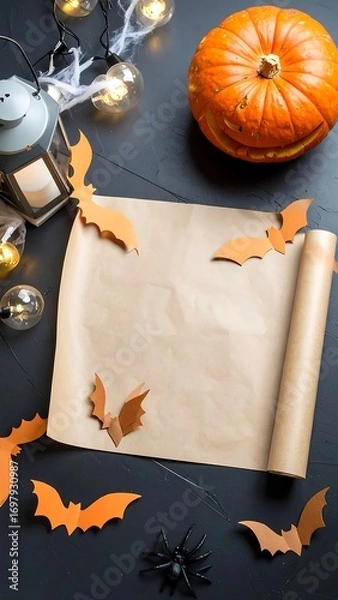 Obraz Halloween craft paper scroll