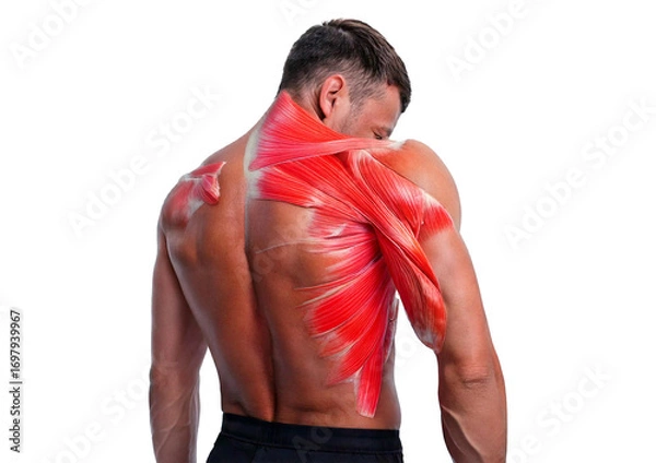 Fototapeta Inflamed Obliques (Turns slightly red). isolated on transparent or white background