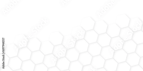 Fototapeta hexagon concept design abstract technology background,beautiful geometric pattern white gray hexagonal,geometric mesh cell texture. modern futuristic wallpaper.