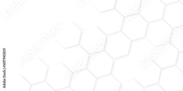 Fototapeta hexagon concept design abstract technology background,beautiful geometric pattern white gray hexagonal,geometric mesh cell texture. modern futuristic wallpaper.