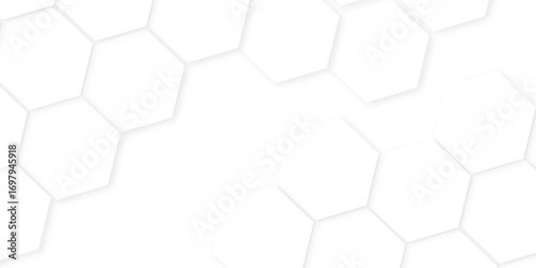 Fototapeta hexagon concept design abstract technology background,beautiful geometric pattern white gray hexagonal,geometric mesh cell texture. modern futuristic wallpaper.