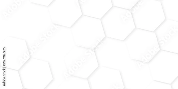 Fototapeta hexagon concept design abstract technology background,beautiful geometric pattern white gray hexagonal,geometric mesh cell texture. modern futuristic wallpaper.