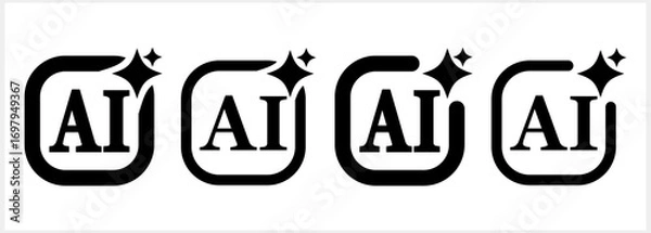 Fototapeta AI generated symbol isolated Stencil bitton icon Vector stock illustration