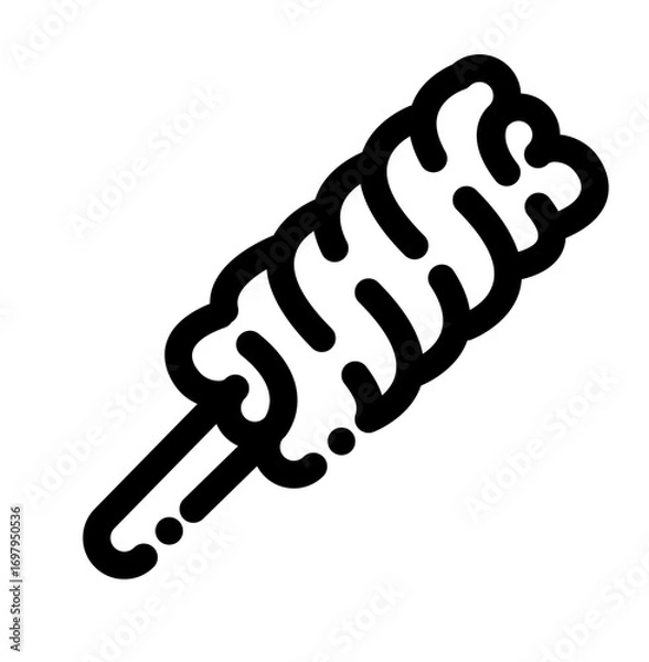 Fototapeta line art icon of a marshmallow for a birthday event