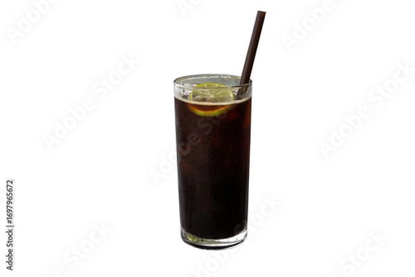 Fototapeta roasted coffee amaricano iced with honey lemon cold drinks no sugar menu tasty