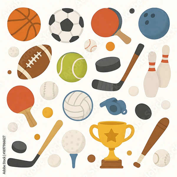 Fototapeta pattern with sports theme