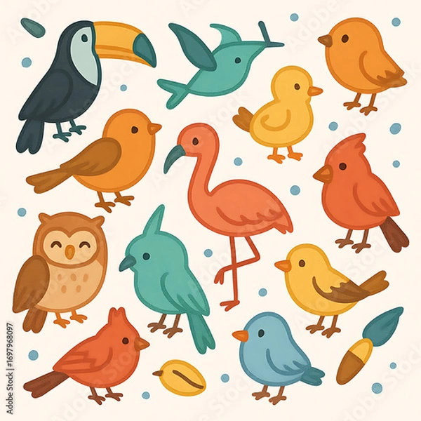 Fototapeta seamless pattern with birds