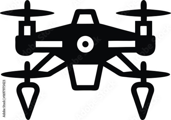 Obraz Drone Vector Silhouette Art Icon