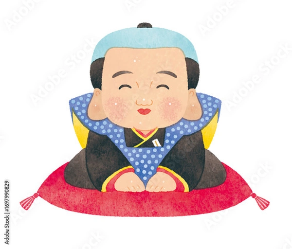 Obraz にっこり笑顔のかわいい福助　Cute Fukusuke