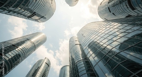 Obraz Modern skyscrapers viewed from below