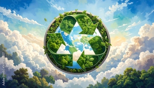 Obraz Recycled Earth, lush clouds