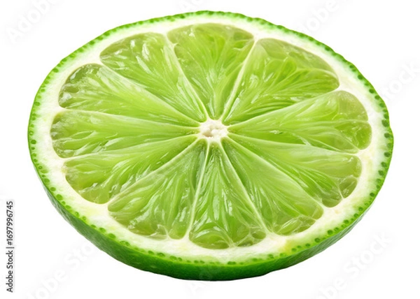 Fototapeta juicy slice of lime piece png image on transparent background