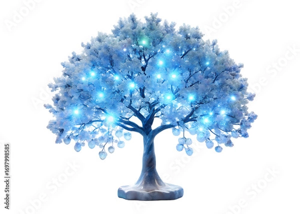 Fototapeta glowing crystal tree png image on transparent background