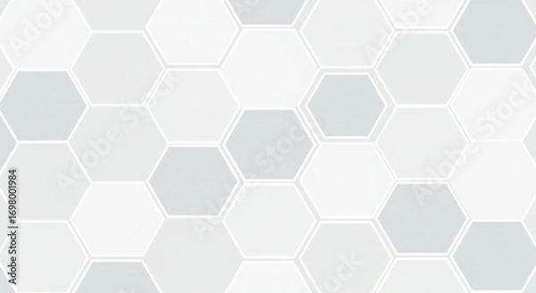 Fototapeta A clean and modern background with a repeating pattern of subtle gray and white hexagons