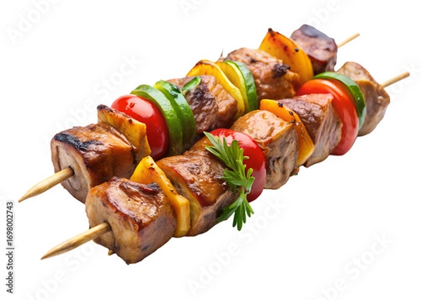 Fototapeta grilled meat skewer png image on transparent background