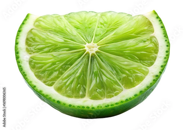 Fototapeta juicy slice of fresh lime piece png image on transparent background