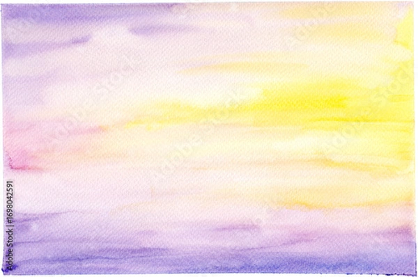 Fototapeta Cloudy Sky Watercolor Background with Hand-Painted Texture for Design and Decoration