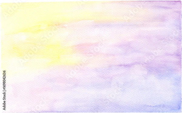 Fototapeta Cloudy Sky Watercolor Background with Hand-Painted Texture for Design and Decoration