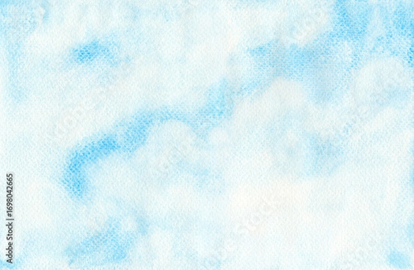 Fototapeta Cloudy Sky Watercolor Background with Hand-Painted Texture for Design and Decoration