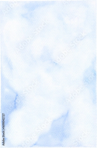 Fototapeta Cloudy Sky Watercolor Background with Hand-Painted Texture for Design and Decoration