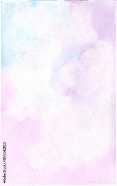 Fototapeta Cloudy Sky Watercolor Background with Hand-Painted Texture for Design and Decoration