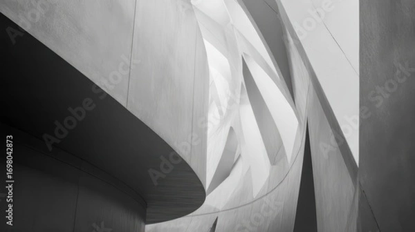 Fototapeta Striking Urban Architecture with Curved Roof and Skylight Abstract Forms for Vibrant Campaigns, Inspiring Creativity and Energy.