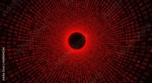 Obraz Red digital tunnel