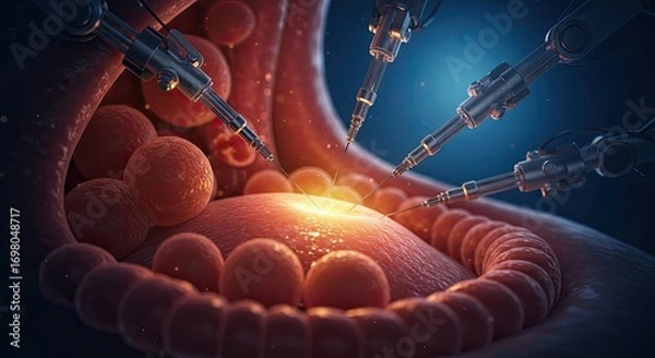 Obraz Robotic surgery on internal organs