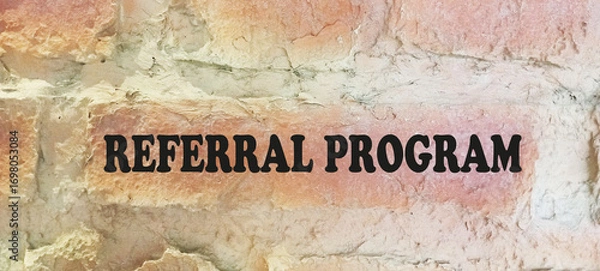 Fototapeta Referral program sign. text, referral program. Vector icon	
