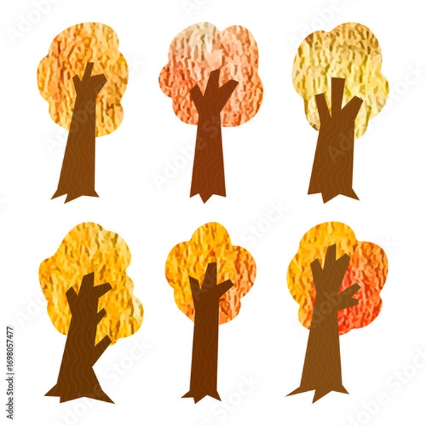Fototapeta autumn   tree vector isolated set