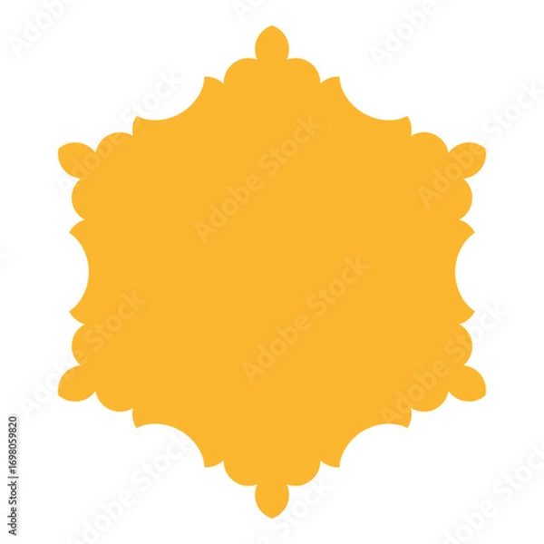 Fototapeta Ornate Gold Hexagon Frame Border Design