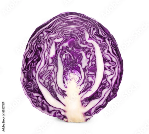 Fototapeta red cabbage isolated on white