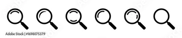 Fototapeta Search icons set. Magnifying glass icon symbols set.
