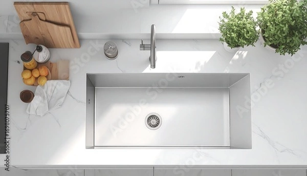 Obraz Kitchen sink top view