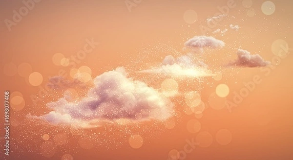 Obraz Soft clouds against a warm sunset