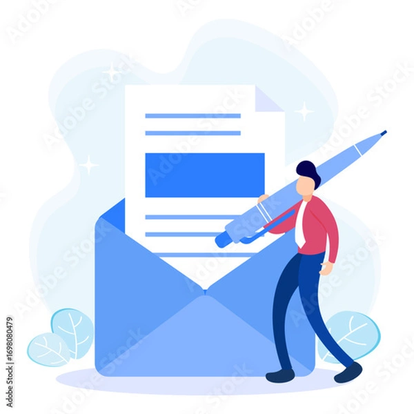 Fototapeta Illustration vector graphic cartoon character of document