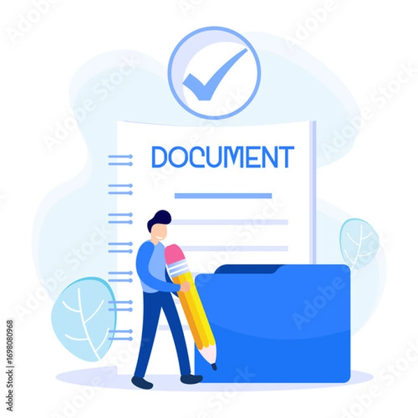 Fototapeta Illustration vector graphic cartoon character of document