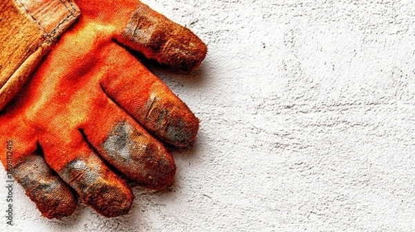 Obraz Used work glove on concrete surface