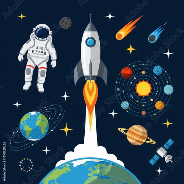Fototapeta Space Exploration Infographic Elements