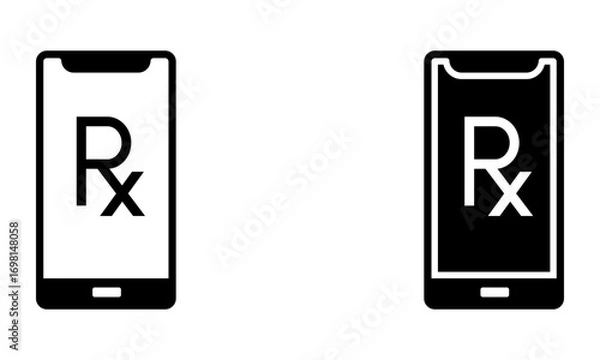 Fototapeta smartphone with prescription symbol icon vector
