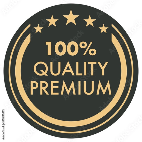 Obraz Premium Quality Badge – Gold Seal Vector for Branding