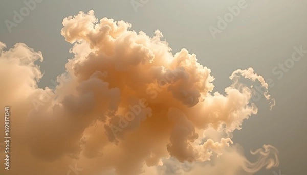 Fototapeta elegant cluster of sunlit plumes in a minimalist style, with fog and clay tones, smooth curves, balanced composition, modern aesthetic, high resolution