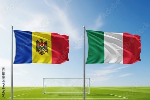 Fototapeta world cup, soccer, football, championship, italy, vs. moldova, sport, field, struggle, battle, playoff, 2026