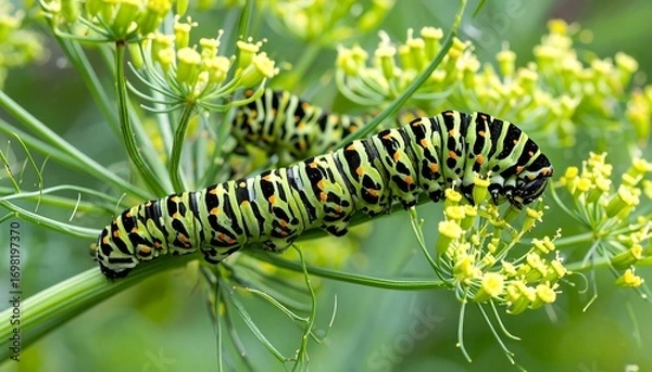 Obraz Two caterpillars on fennel