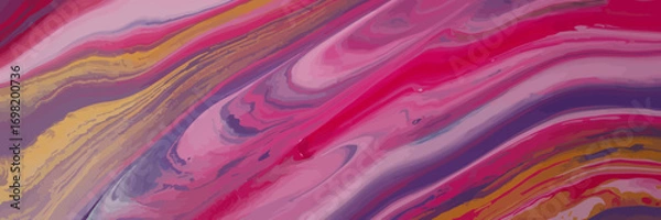 Obraz Abstract fluid art featuring swirling pink purple and gold paint creates a dynamic and vibrant texture suitable for backgrounds wallpapers and creative design projects
