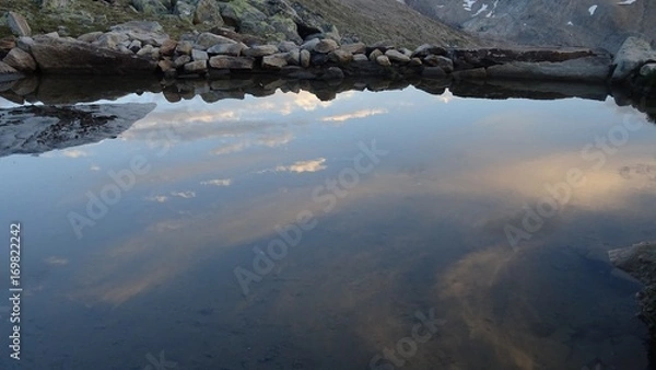 Obraz reflet du soir-Almagellerhütte